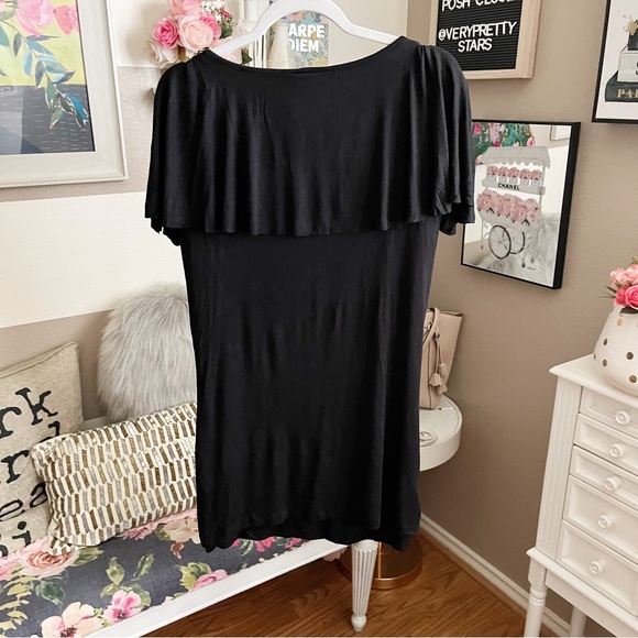 Kische black raw edge cross flap blouse size 3x - Picture 5 of 5